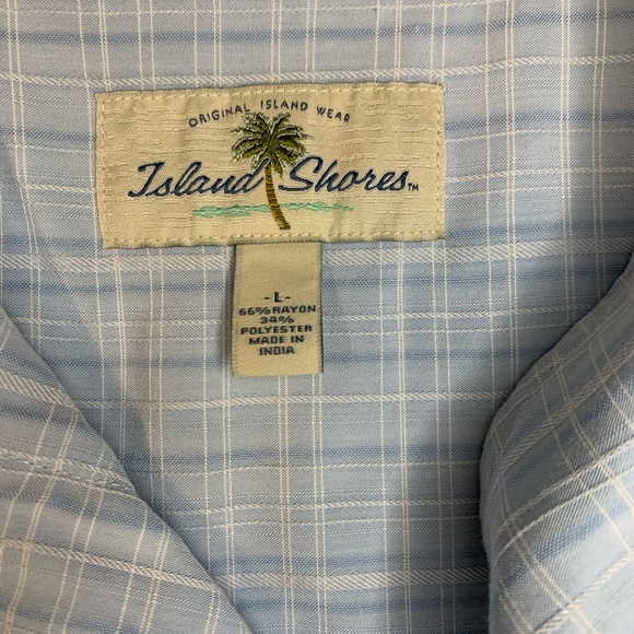 Mens Island Shores Baby Blue Plaid L - Picture 5 of 5